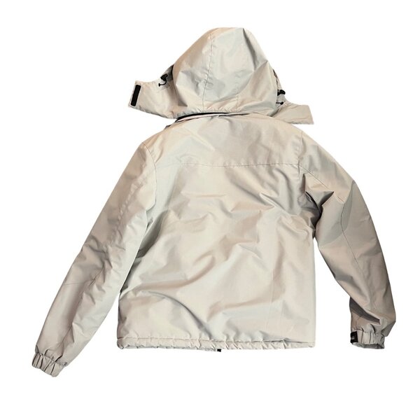 Moerdeng Womens Light Gray Faux Fur Lined Hooded Snow Ski Jacket Size Medium - Picture 6 of 8